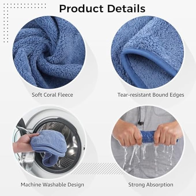 KASTWAVE U-SHAPED FACIAL TOWELS, SPLIT DESIGN, SOFT ESTHETICIAN TOWEL, FACIAL STEM MASSAGE CLEANSING TOWEL, CORAL FLEECE FACE CLOTH FOR BEAUTY SALONS, SKIN CARE, SPA CENTERS (6 PCS) - Image 2